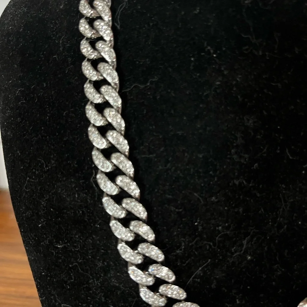 Bold Silver Cuban Link Jewelry Necklace